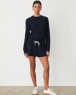 MONROW Supersoft Crew Neck Sweatshirt BLUEBLACK Online